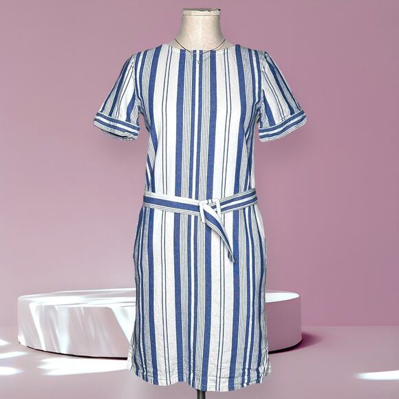 A.P.C. Dresses & Skirts - A.P.C. RUE MADAME PARIS Robe Naxos Shirt Dress Belted Minimalist Chic Stripe 2